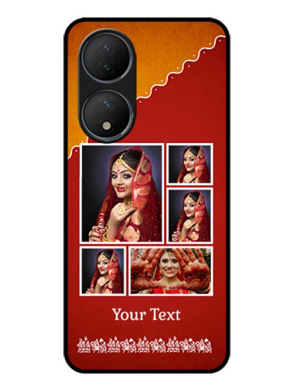 Custom Vivo T2 5G Personalized Glass Phone Case - Wedding Pic Upload Design