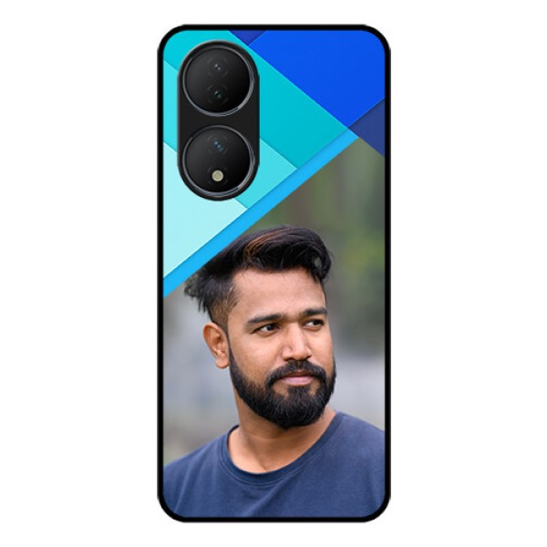 Vivo T2 5G Custom Glass Phone Case - Blue Pattern Design