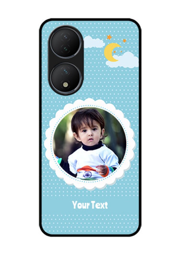 Vivo T2 5G Personalised Glass Phone Case - Violet Pattern Design