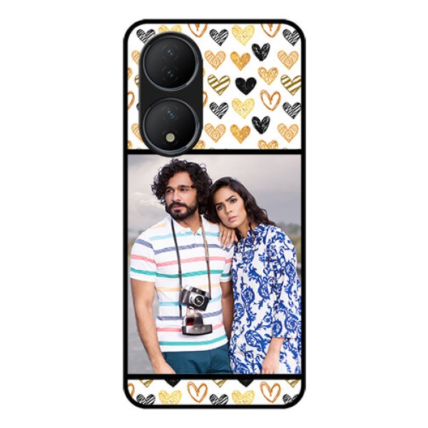 Vivo T2 5G Photo Printing on Glass Case - Love Symbol Design