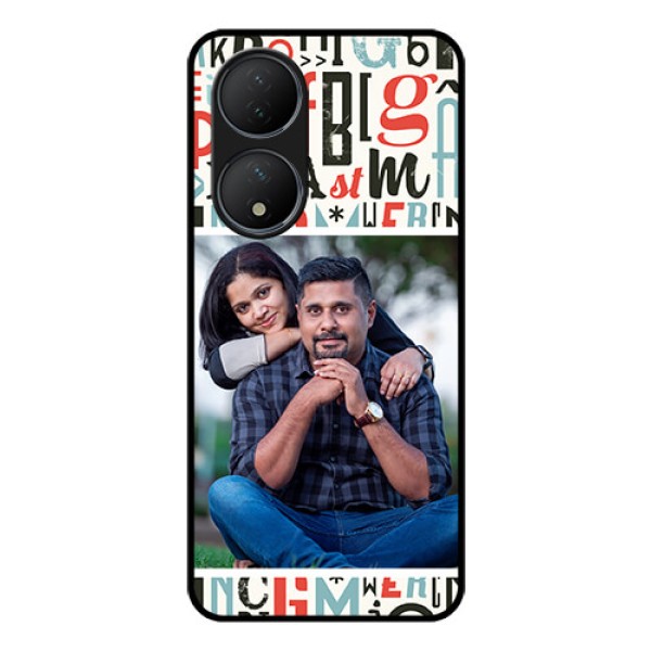 Vivo T2 5G Personalized Glass Phone Case - Alphabet Design