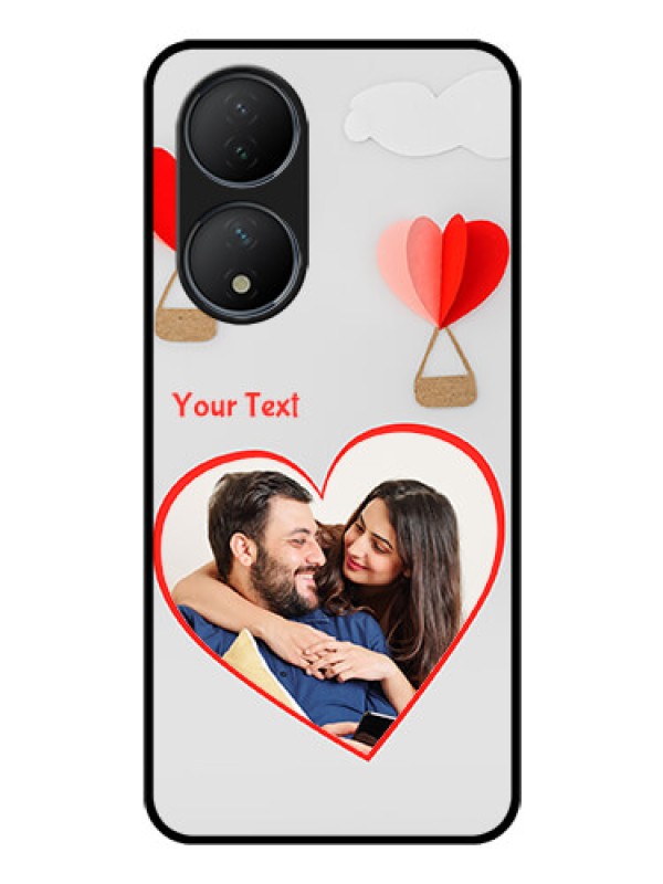 Custom Vivo T2 5G Custom Glass Mobile Case - Parachute Love Design