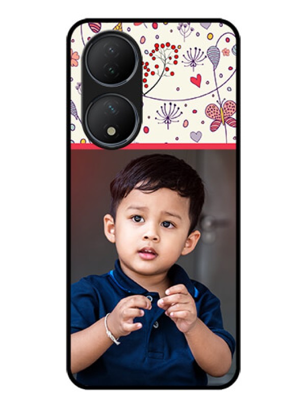 Custom Vivo T2 5G Custom Glass Mobile Case - Premium Floral Design