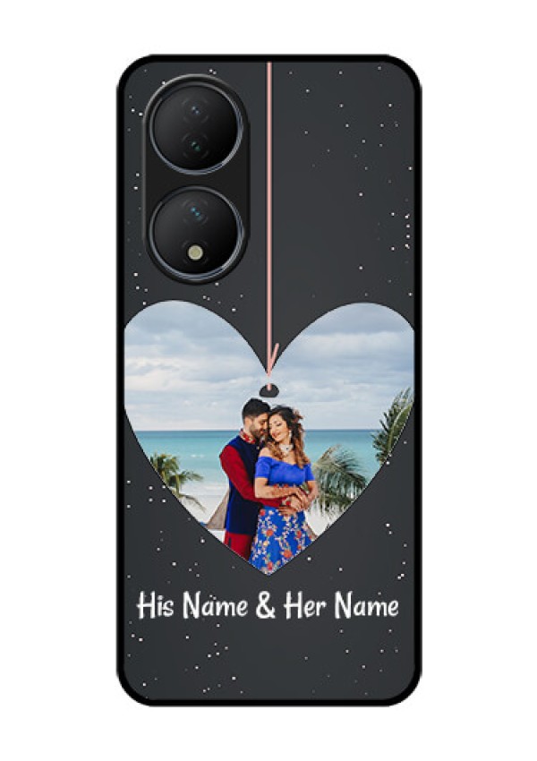 Vivo T2 5G Custom Glass Phone Case - Hanging Heart Design