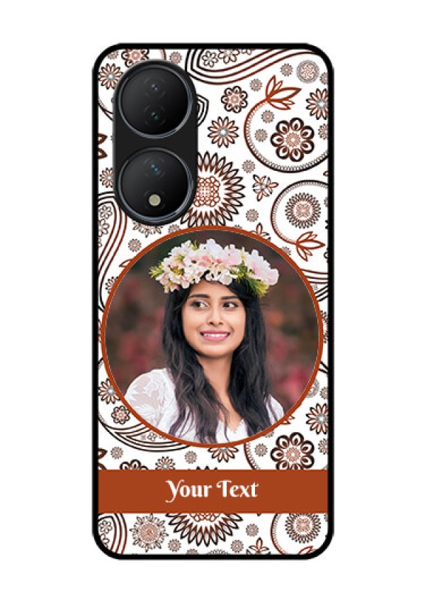 Vivo T2 5G Custom Glass Mobile Case - Abstract Flower Design