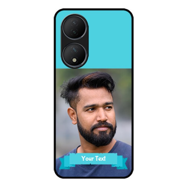 Vivo T2 5G Personalized Glass Phone Case - Simple Blue Color Design Vivo T2 5G Personalized Glass Phone Case - Simple Blue Color Design