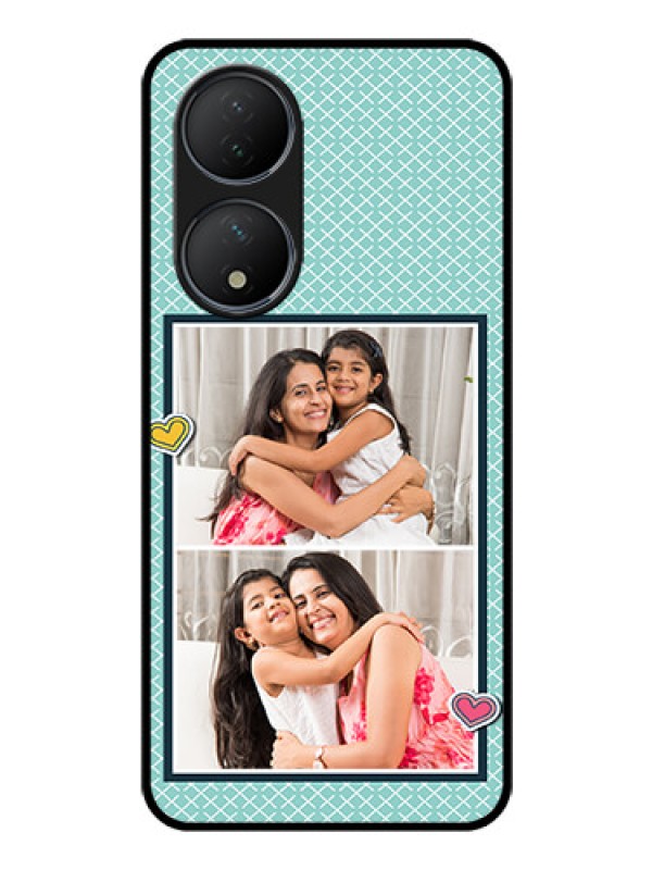 Custom Vivo T2 5G Custom Glass Phone Case - 2 Image Holder with Pattern Design