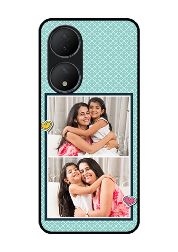 Vivo T2 5G Custom Glass Phone Case - 2 Image Holder with Pattern Design