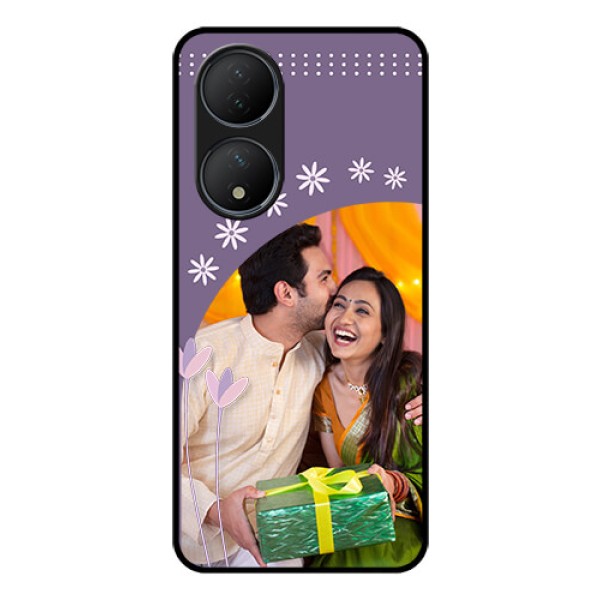 Vivo T2 5G Custom Glass Mobile Case - Lavender flowers design Vivo T2 5G Custom Glass Mobile Case - Lavender flowers design