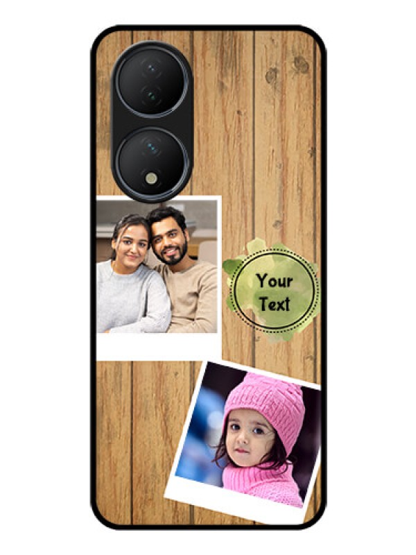 Custom Vivo T2 5G Custom Glass Phone Case - Wooden Texture Design