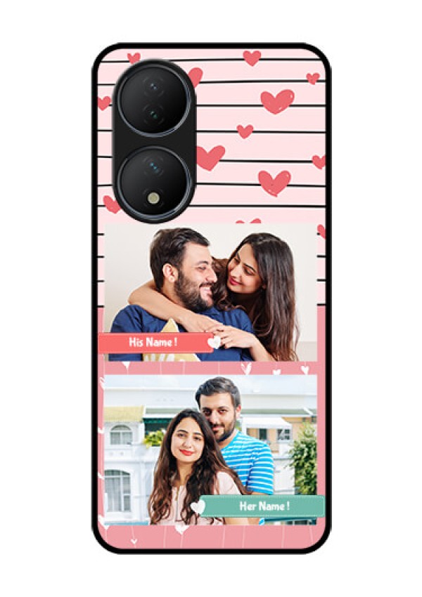 Vivo T2 5G Custom Glass Mobile Case - Photo with Heart Design