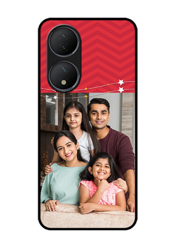 Vivo T2 5G Personalized Glass Phone Case - Happy Family Design
