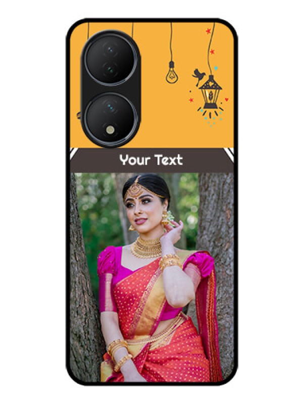 Custom Vivo T2 5G Custom Glass Mobile Case - with Family Picture and Icons