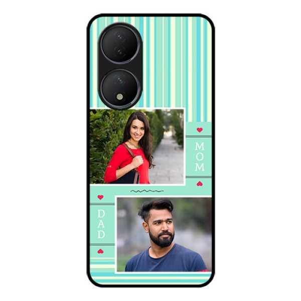 Vivo T2 5G Custom Glass Phone Case - Mom & Dad Pic Design Vivo T2 5G Custom Glass Phone Case - Mom & Dad Pic Design