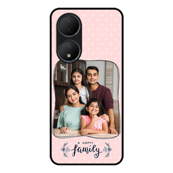 Vivo T2 5G Custom Glass Phone Case - Family with Dots Design