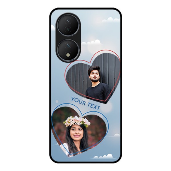 Vivo T2 5G Custom Glass Mobile Case - Blue Color Couple Design