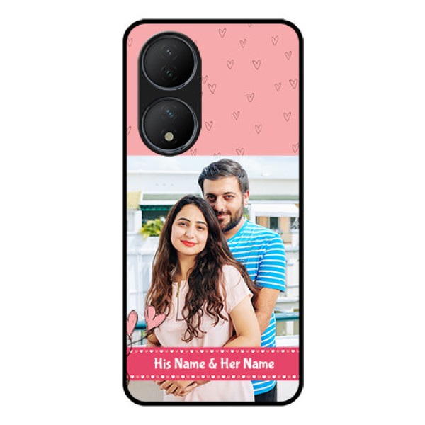 Vivo T2 5G Personalized Glass Phone Case - Love Design Peach Color Vivo T2 5G Personalized Glass Phone Case - Love Design Peach Color