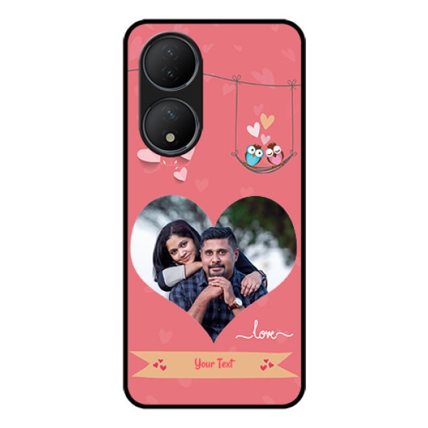 Vivo T2 5G Personalized Glass Phone Case - Peach Color Love Design Vivo T2 5G Personalized Glass Phone Case - Peach Color Love Design