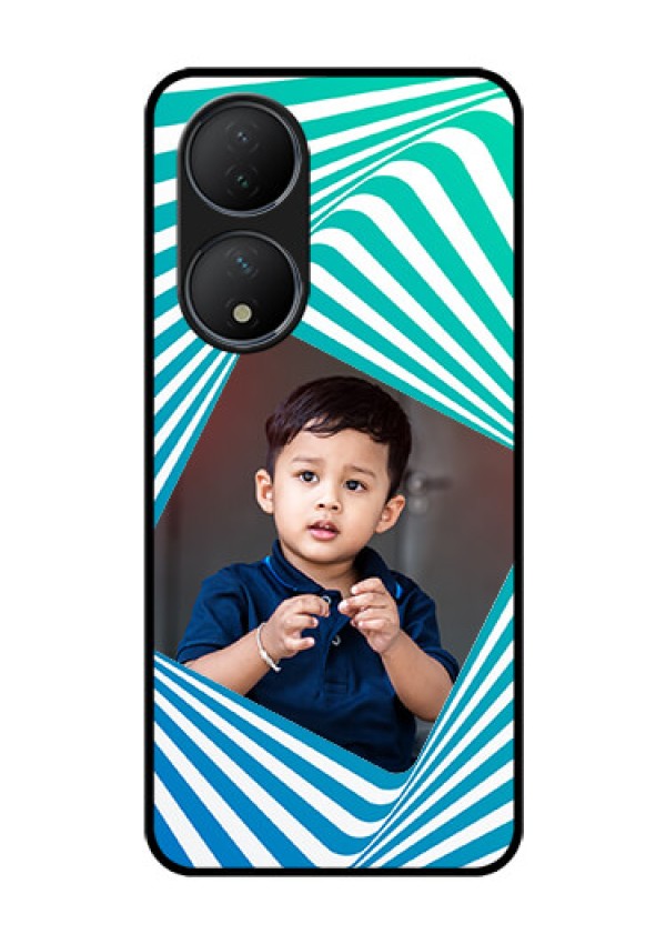 Vivo T2 5G Personalized Glass Phone Case - Abstract Spiral Design