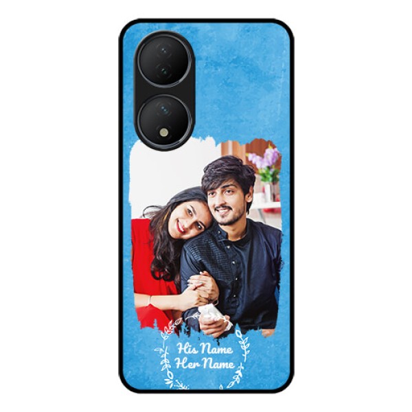 Vivo T2 5G Custom Glass Phone Case - Blue Color Vintage Design Vivo T2 5G Custom Glass Phone Case - Blue Color Vintage Design