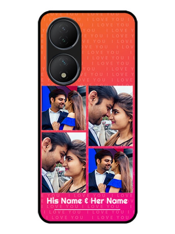 Custom Vivo T2 5G Custom Glass Phone Case - I Love You Pink Design