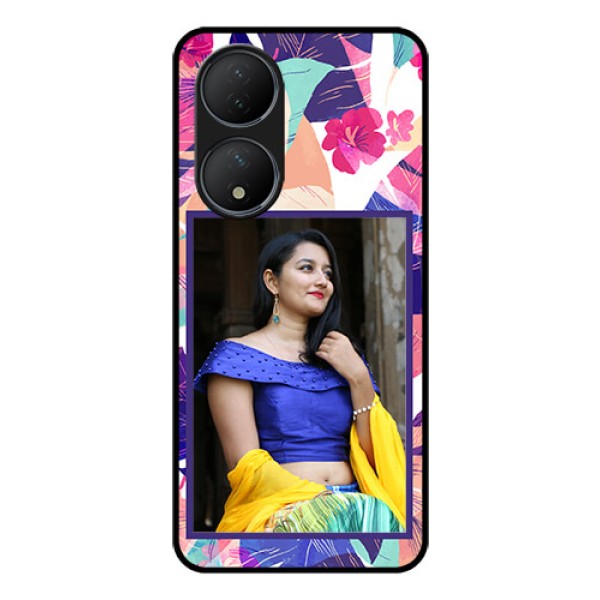Vivo T2 5G Custom Glass Mobile Case - Abstract Floral Design
