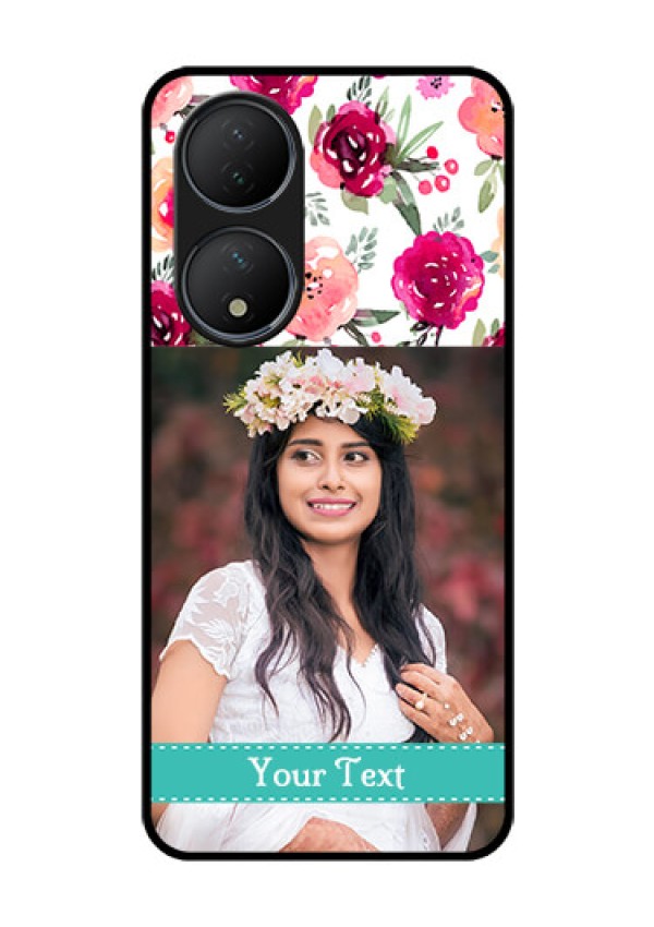 Vivo T2 5G Custom Glass Phone Case - Watercolor Floral Design