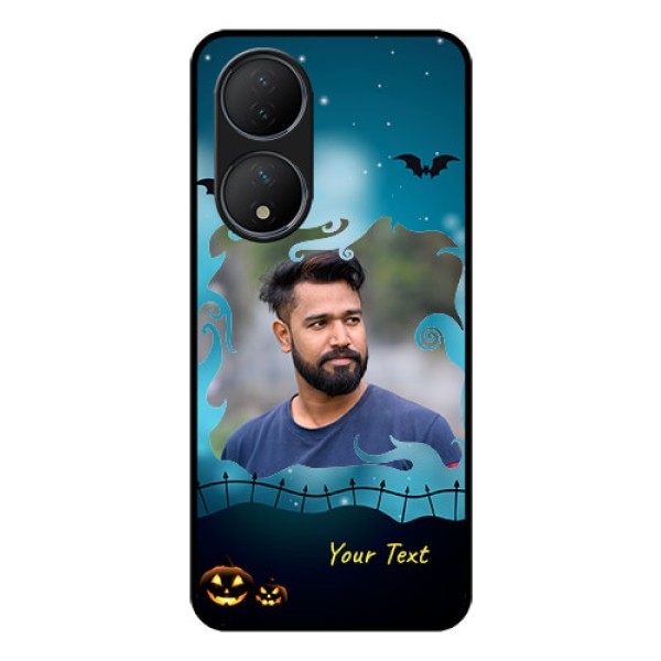 Vivo T2 5G Custom Glass Phone Case - Halloween frame design