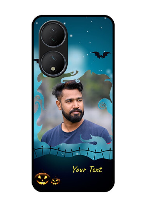 Vivo T2 5G Custom Glass Phone Case - Halloween frame design