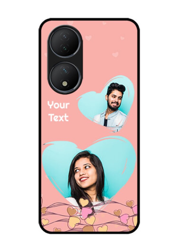 Vivo T2 5G Custom Glass Mobile Case - Love Doodle Design