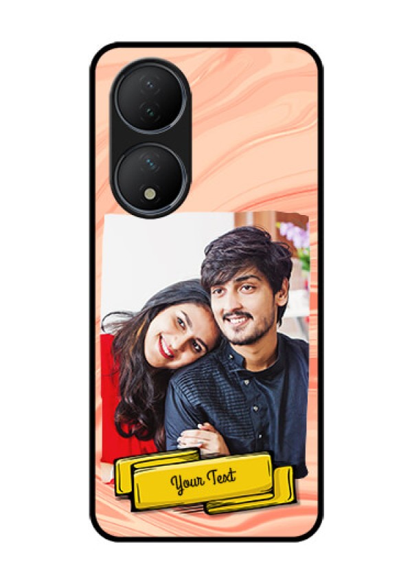 Vivo T2 5G Personalized Glass Phone Case - Marble Texture Design
