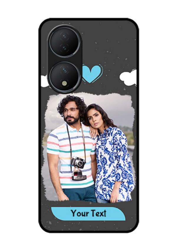 Vivo T2 5G Custom Glass Phone Case - Splashes with love doodles Design