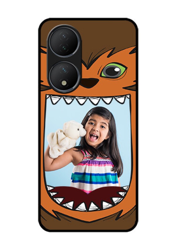 Vivo T2 5G Photo Printing on Glass Case - Owl Monster Back Case Design