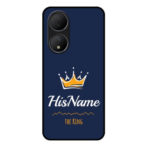 Vivo T2 5G Glass Phone Case King with Name