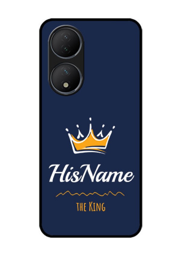 Vivo T2 5G Glass Phone Case King with Name