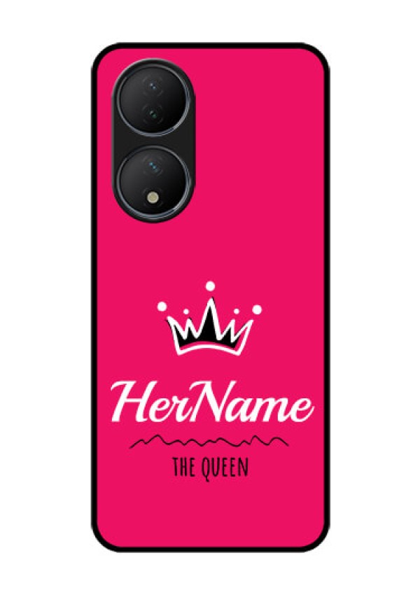 Vivo T2 5G Glass Phone Case Queen with Name