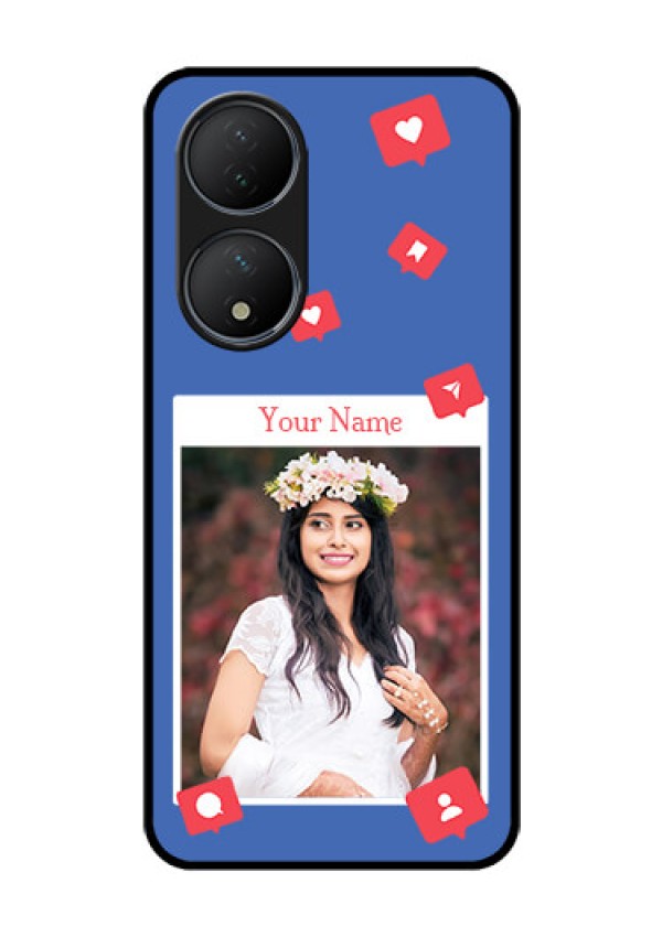 Vivo T2 5G Custom Glass Phone Case - Like Share And Comment Design