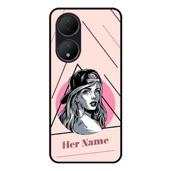 Vivo T2 5G Personalized Glass Phone Case - Rockstar Girl Design