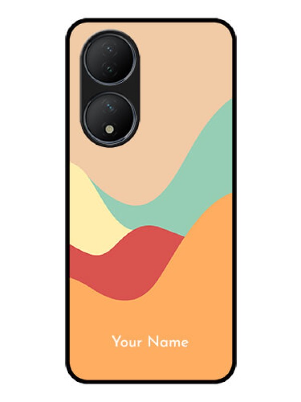 Custom Vivo T2 5G Personalized Glass Phone Case - Ocean Waves Multi-colour Design