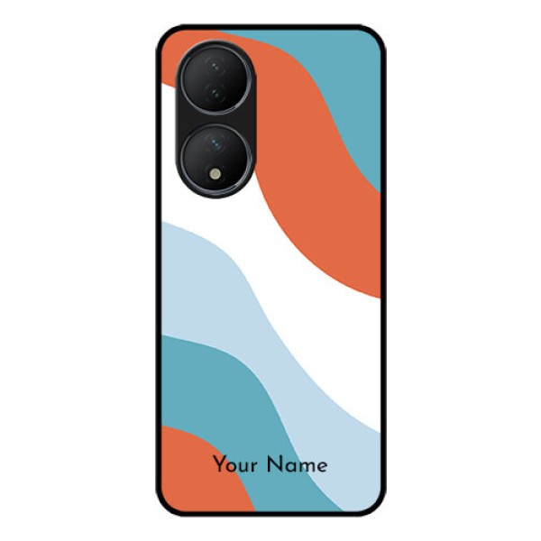 Vivo T2 5G Custom Glass Mobile Case - coloured Waves Design