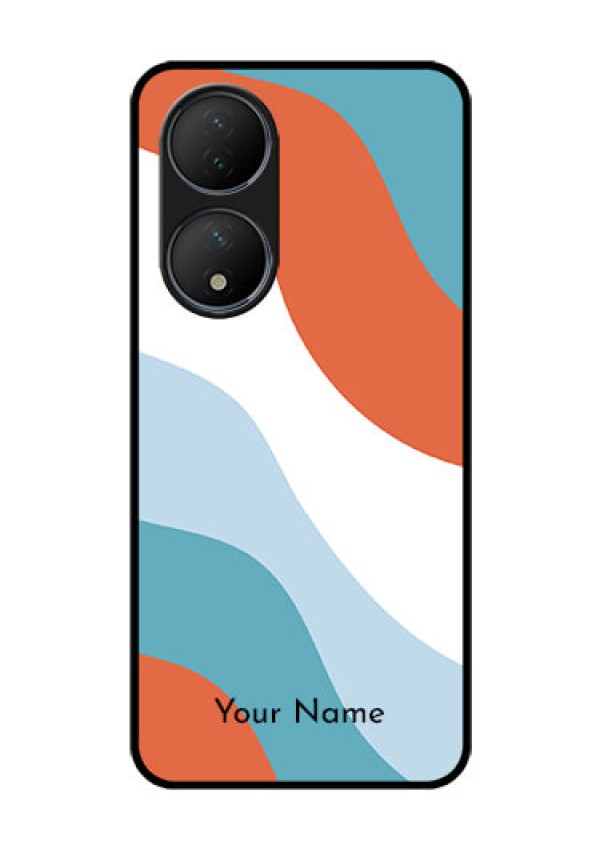 Vivo T2 5G Custom Glass Mobile Case - coloured Waves Design