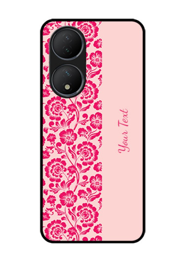 Vivo T2 5G Custom Glass Phone Case - Attractive Floral Pattern Design