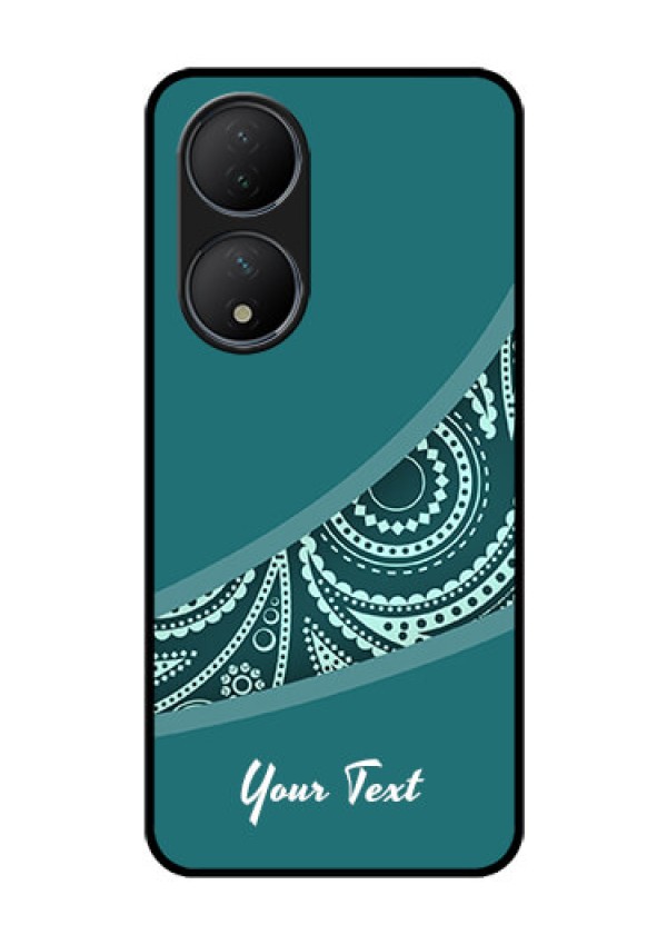 Vivo T2 5G Photo Printing on Glass Case - semi visible floral Design