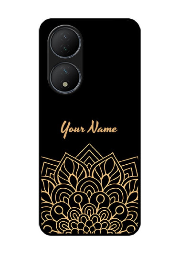 Vivo T2 5G Custom Glass Phone Case - Golden mandala Design