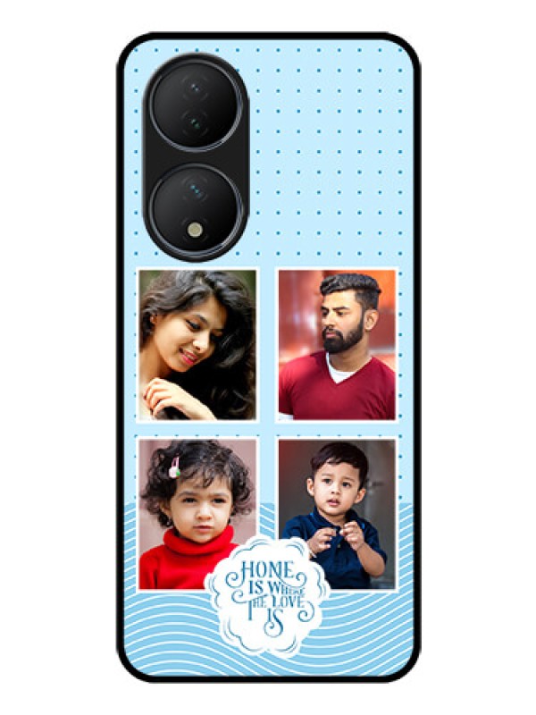 Custom Vivo T2 5G Custom Glass Phone Case - Cute love quote with 4 pic upload Design