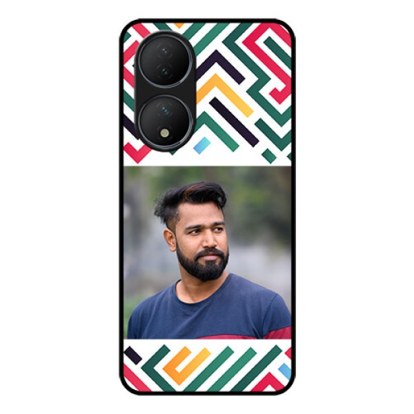 Vivo T2 5G Personalized Glass Phone Case - Colorful Maze Pattern Design Vivo T2 5G Personalized Glass Phone Case - Colorful Maze Pattern Design
