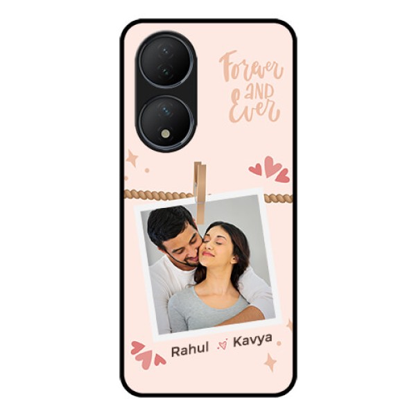 Vivo T2 5G Custom Glass Phone Case - Forever and ever love Design
