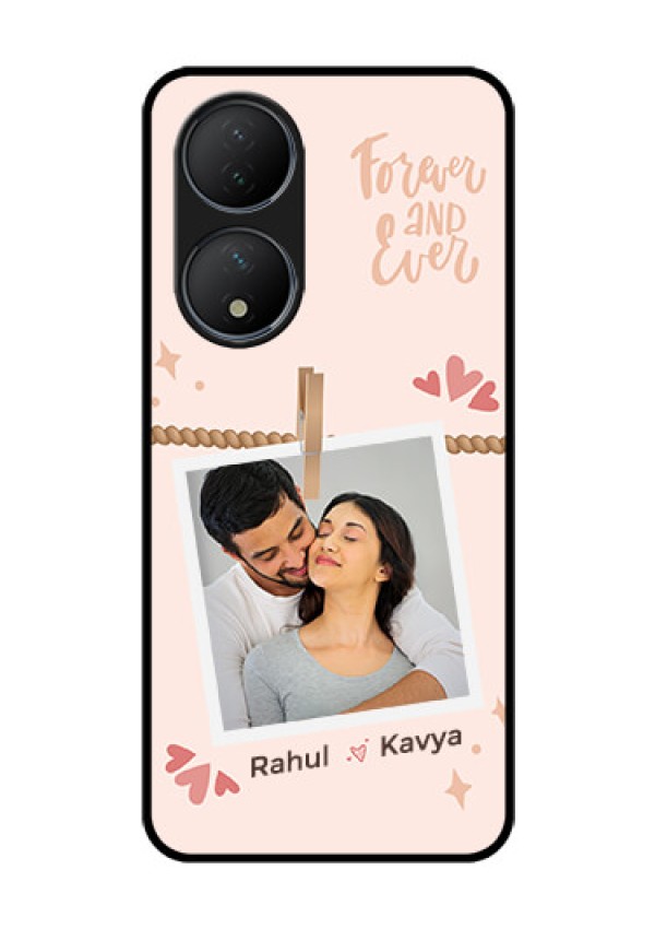 Vivo T2 5G Custom Glass Phone Case - Forever and ever love Design