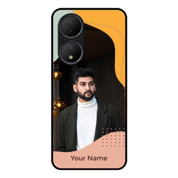 Vivo T2 5G Personalized Glass Phone Case - Tri-coloured overlay design Vivo T2 5G Personalized Glass Phone Case - Tri-coloured overlay design