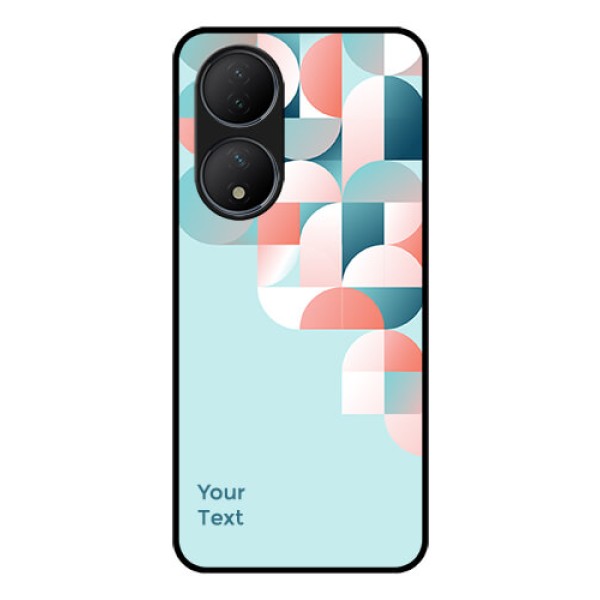 Vivo T2 5G Custom Glass Phone Case - Stylish Semi-circle Pattern Design
